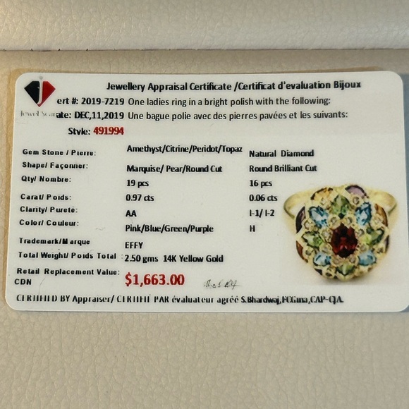 EFFY Gold Ring with Precious Stones - Picture 5 of 8